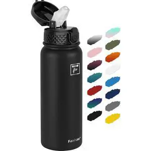 20 Oz Kids Insulated Stainless Steel Water Bottle with Straw Lid, Leakproof & Anti-Dust Everyday Use Bottle for School, Women & Men, Back to School Essentials (Black) 20 Oz Kids Insulated Stainless Steel Water Bottle with Straw Lid, Leakproof & Anti-Dust Everyday Use Bottle for School, Women & Men, Back to School Essentials (Black)