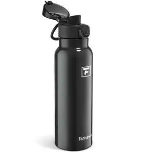 24 oz Insulated Water Bottle with Soft Silicone Spout Lid, Leakproof Stainless Steel Vacuum Bottle for School, Sports& Daily Use, Kids, Teens& Adults, Back to School Essentials (Glossy Black) 24 oz Insulated Water Bottle with Soft Silicone Spout Lid, Leakproof Stainless Steel Vacuum Bottle for School, Sports& Daily Use, Kids, Teens& Adults, Back to School Essentials (Glossy Black)