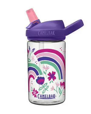 Kids Water Bottle with Bite Valve Straw, LeakResistant EasySip Design for Everyday Hydration, 14oz, Rainbow Floral Kids Water Bottle with Bite Valve Straw, LeakResistant EasySip Design for Everyday Hydration, 14oz, Rainbow Floral