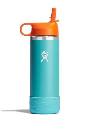 Kids Water Bottle for School - Stainless Steel and Insulated with Straw Cap - 18 Oz in Seaspray Blue Kids Water Bottle for School - Stainless Steel and Insulated with Straw Cap - 18 Oz in Seaspray Blue