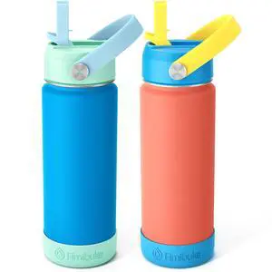 Kids Insulated Water Bottle, 18oz BPA FREE Kids Cups with Straw Double Wall Vacuum Tumbler 18/8 Stainless Steel Leak Proof Toddler Water Bottle for School Boys Girls (2 Pack, Ocean Life) Kids Insulated Water Bottle, 18oz BPA FREE Kids Cups with Straw Double Wall Vacuum Tumbler 18/8 Stainless Steel Leak Proof Toddler Water Bottle for School Boys Girls (2 Pack, Ocean Life)