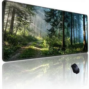 Morning Mist Forest Mouse pad, Micro-Woven Fabric Desk pad,Large Green Tree Natural Scenery Desk mat with Sewn Edges, Anti-Slip Rubber Base, Suitable for Office laptops, Size 31.5×11.8 in Morning Mist Forest Mouse pad, Micro-Woven Fabric Desk pad,Large Green Tree Natural Scenery Desk mat with Sewn Edges, Anti-Slip Rubber Base, Suitable for Office laptops, Size 31.5×11.8 in