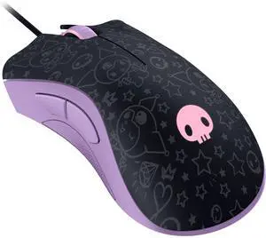 DeathAdder Essential Ergonomic Wired Gaming Mouse 6400 DPI Optical Sensor, 5 Programmable Buttons, Mechanical Switches, Rubber Side Grips Kuromi Edition DeathAdder Essential Ergonomic Wired Gaming Mouse 6400 DPI Optical Sensor, 5 Programmable Buttons, Mechanical Switches, Rubber Side Grips Kuromi Edition