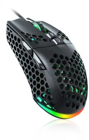 Gaming Mouse Wired with RGB,Honeycomb Shell,12800 DPI Wired Gaming Mouse with Buttons,Computer Mouse for Laptop/PC,Black Gaming Mouse Wired with RGB,Honeycomb Shell,12800 DPI Wired Gaming Mouse with Buttons,Computer Mouse for Laptop/PC,Black