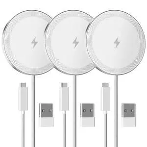 3-Pack 15W Magnetic Wireless Charger: Fast Charging Pad for iPhone Air 17 16 15 14 13 12 Pro Max, Samsung Galaxy S26 S25, Google Pixel 10, AirPods-Slim Portable for Desk Bedside Travel-White 3-Pack 15W Magnetic Wireless Charger: Fast Charging Pad for iPhone Air 17 16 15 14 13 12 Pro Max, Samsung Galaxy S26 S25, Google Pixel 10, AirPods-Slim Portable for Desk Bedside Travel-White