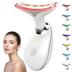 Facial Massager, 7 Color Face and Neck Massager for Skin Care at Home, Portable Beauty Skin Care Tools, White Facial Massager, 7 Color Face and Neck Massager for Skin Care at Home, Portable Beauty Skin Care Tools, White
