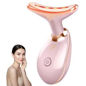 Facial Massager, 7 Color Face and Neck Massager for Skin Care, Portable Beauty Skin Care Tools, Pink Facial Massager, 7 Color Face and Neck Massager for Skin Care, Portable Beauty Skin Care Tools, Pink