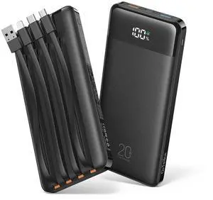20000mAh Power Bank Fast Charging, Portable Charger with 4 Built-in Cables & 6 Outputs, 20W PD USB C Battery Pack Compatible with iPhone 16/15, Galaxy, Android, iPad & More (Travel Essential) 20000mAh Power Bank Fast Charging, Portable Charger with 4 Built-in Cables & 6 Outputs, 20W PD USB C Battery Pack Compatible with iPhone 16/15, Galaxy, Android, iPad & More (Travel Essential)