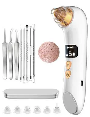 Visible Blackhead Remover Pore Vacuum,5 Suction Levels,6 Probes,Heating Facial Deep Cleansing,6MP HD Camera 25X Magnification Facial Pore Acne,Comedone Whitehead Extractor Tools for Women Men Visible Blackhead Remover Pore Vacuum,5 Suction Levels,6 Probes,Heating Facial Deep Cleansing,6MP HD Camera 25X Magnification Facial Pore Acne,Comedone Whitehead Extractor Tools for Women Men