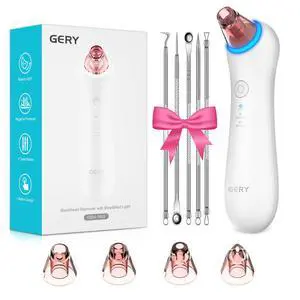 Blackhead Remover Vacuum Pore, Black Head Remover for Face Pimple Skin Cleaner Tools Kit, Electric Comedone Facial Whitehead Extractor with Red & Blue Light, 3 Suction Levels 4 Probes Blackhead Remover Vacuum Pore, Black Head Remover for Face Pimple Skin Cleaner Tools Kit, Electric Comedone Facial Whitehead Extractor with Red & Blue Light, 3 Suction Levels 4 Probes