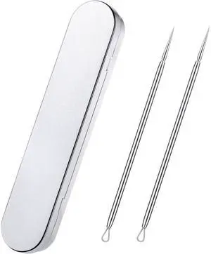 Titanium Lancet Needle Pimple Popper Tool Facial Milia Remover Blackhead Blemish Remover Blackhead Whitehead Extractor Professional Lancet Zit Blemish Comedone Removal Tool 2 Pieces with Box Titanium Lancet Needle Pimple Popper Tool Facial Milia Remover Blackhead Blemish Remover Blackhead Whitehead Extractor Professional Lancet Zit Blemish Comedone Removal Tool 2 Pieces with Box