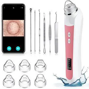 Blackhead Remover Vacuum, USB Interface Type Pore Vacuum, Black Head Extractions Tool with Camerafor, Men and Women Pore Cleaner, 3 Adjustment Modes & 6 Suction Heads(Light Pink) Blackhead Remover Vacuum, USB Interface Type Pore Vacuum, Black Head Extractions Tool with Camerafor, Men and Women Pore Cleaner, 3 Adjustment Modes & 6 Suction Heads(Light Pink)
