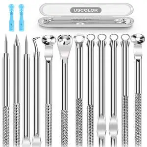 8PCS Blackhead Remover for Face, Pimple Popper Tool Kit, Comedone Pimple Extractor, Acne Whitehead Blemish Removal Kit, Professional Stainless Steel Clean Tools 8PCS Blackhead Remover for Face, Pimple Popper Tool Kit, Comedone Pimple Extractor, Acne Whitehead Blemish Removal Kit, Professional Stainless Steel Clean Tools