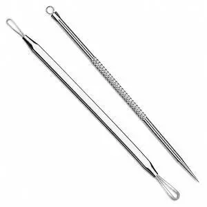 2 Pcs Pimple Extractor Tool 410 Grade Stainless Steel | Comedone Extractor, Pimple Popper, Blackhead Remover for Face, Zit Popper, Pimple Needle for Acne Removal 2 Pcs Pimple Extractor Tool 410 Grade Stainless Steel | Comedone Extractor, Pimple Popper, Blackhead Remover for Face, Zit Popper, Pimple Needle for Acne Removal