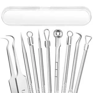 5PCS Blackhead Remover Pimple Popper Tool Kit, Professional Stainless Pimple Acne Blemish Removal Tools Kit for Face (Silver) 5PCS Blackhead Remover Pimple Popper Tool Kit, Professional Stainless Pimple Acne Blemish Removal Tools Kit for Face (Silver)