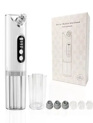 Pore Vacuum Blackhead Remover, 2-in-1 Hydrating Facial Cleansing Tool, 3 Suction Levels, 6 Replaceable Heads, Deep Pore Cleaning for Blackheads & Blemishes Pore Vacuum Blackhead Remover, 2-in-1 Hydrating Facial Cleansing Tool, 3 Suction Levels, 6 Replaceable Heads, Deep Pore Cleaning for Blackheads & Blemishes