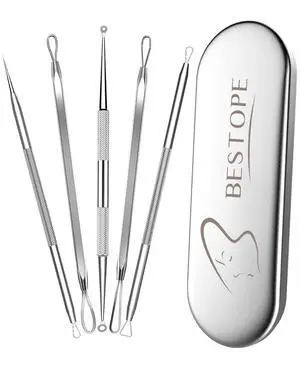 Blackhead Remover Blackhead Removal Pimple Comedone Extractor Tool - Treatment for Blemish Whitehead Popping Zit Removing with Metal Case (Silver) Blackhead Remover Blackhead Removal Pimple Comedone Extractor Tool - Treatment for Blemish Whitehead Popping Zit Removing with Metal Case (Silver)