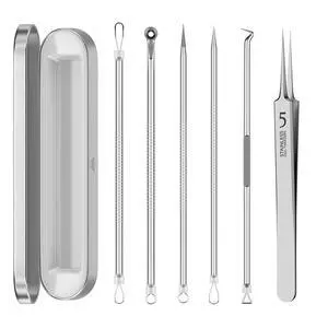 Blackhead Remover Pimple Popper Tool Kit 6 Pcs Blackhead Remover Tools Kit with Storage Case Pimple Popper Tool kit for Face Nose Deep Cleansing Pimple Extractor for Quick and Easy Removal of Pimples Blackhead Remover Pimple Popper Tool Kit 6 Pcs Blackhead Remover Tools Kit with Storage Case Pimple Popper Tool kit for Face Nose Deep Cleansing Pimple Extractor for Quick and Easy Removal of Pimples