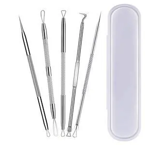 Pimple Popper Tool Kit,Blackhead Remover Tool 5 Pcs Blackhead Extractor Tool for Face Comedone Zit Acne Whitehead Blemish, Stainless Steel Extraction Tools Set Pimple Popper Tool Kit,Blackhead Remover Tool 5 Pcs Blackhead Extractor Tool for Face Comedone Zit Acne Whitehead Blemish, Stainless Steel Extraction Tools Set