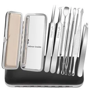 Professional Blackhead Remover Tools,Pimple Popper Tool Kit,Blemish, Whitehead Popping, 8 Pcs Zit Removing for Nose Face, Ingrown Hair Tweezers and Pore Prep Tool Professional Blackhead Remover Tools,Pimple Popper Tool Kit,Blemish, Whitehead Popping, 8 Pcs Zit Removing for Nose Face, Ingrown Hair Tweezers and Pore Prep Tool