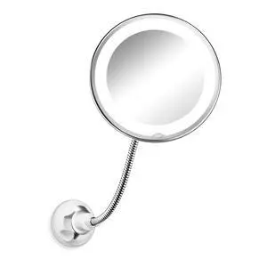 10x Magnifying Mirror with Light, Flexible Gooseneck Make up Mirror with Lights and Magnification, Battery Operated Cordless with Suction Cups for Wall Bathroom Silver 1 Lighting 10x Magnifying Mirror with Light, Flexible Gooseneck Make up Mirror with Lights and Magnification, Battery Operated Cordless with Suction Cups for Wall Bathroom Silver 1 Lighting