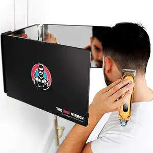 The 360 Mirror - 3 Way Mirror for Self Hair Cutting - Adjustable Trifold Barber Miror to Cut Your Own Hair - Tri Fold Self Haircut System for Men and Women Braiding - Three Sided Miror for Haircuts The 360 Mirror - 3 Way Mirror for Self Hair Cutting - Adjustable Trifold Barber Miror to Cut Your Own Hair - Tri Fold Self Haircut System for Men and Women Braiding - Three Sided Miror for Haircuts