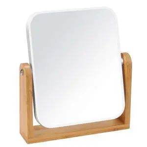 Vanity Makeup Mirror with Natural Bamboo Stand, Double Sided 360 Degree Swivel Magnifying Mirror, Tabletop Magnified Make up Mirror for Bathroom or Bedroom 8 Inch Vanity Makeup Mirror with Natural Bamboo Stand, Double Sided 360 Degree Swivel Magnifying Mirror, Tabletop Magnified Make up Mirror for Bathroom or Bedroom 8 Inch