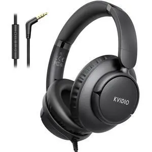 Wired Headphones with Microphone, Over Ear Lightweight Foldable 3.5mm Plug in Corded Headphones Wired with Volume Control, 4.9ft Tangle-Free Cord for Tablet Laptop MP3/4 School Travel Black Wired Headphones with Microphone, Over Ear Lightweight Foldable 3.5mm Plug in Corded Headphones Wired with Volume Control, 4.9ft Tangle-Free Cord for Tablet Laptop MP3/4 School Travel Black