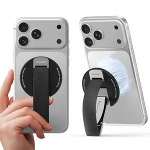 2026 for MagSafe Phone Grip with Silicone Finger Strap, Removable Magnetic Phone Ring Holder with Adjustable Kickstand, Finger Phone Ring Grip for iPhone 17/16/15/14/13/12 Series, Black 2026 for MagSafe Phone Grip with Silicone Finger Strap, Removable Magnetic Phone Ring Holder with Adjustable Kickstand, Finger Phone Ring Grip for iPhone 17/16/15/14/13/12 Series, Black