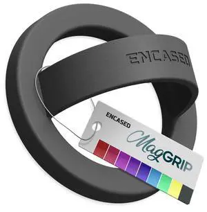 Magnetic Phone Grip Holder Thin Silicone Finger Loop Ring, Compatible with Magsafe (Black) Magnetic Phone Grip Holder Thin Silicone Finger Loop Ring, Compatible with Magsafe (Black)