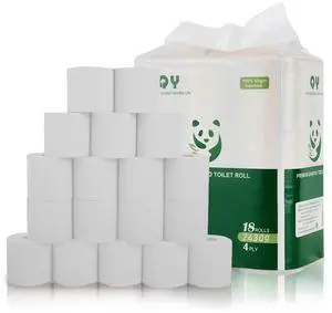 Toilet Paper, 4-Ply, 18 Rolls of Septic Safe Organic Bath Tissues, Sustainable and Tree Free, Soft, Strong, Earth-Friendly, Chemical Free PFAS Free, BPA Free - FSC Certified (white) Toilet Paper, 4-Ply, 18 Rolls of Septic Safe Organic Bath Tissues, Sustainable and Tree Free, Soft, Strong, Earth-Friendly, Chemical Free PFAS Free, BPA Free - FSC Certified (white)