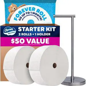 Toilet Paper Ultra Soft, Forever Roll Starter Kit, 1 Holder, 2 Rolls, 2-ply Bath Tissue Toilet Paper Ultra Soft, Forever Roll Starter Kit, 1 Holder, 2 Rolls, 2-ply Bath Tissue