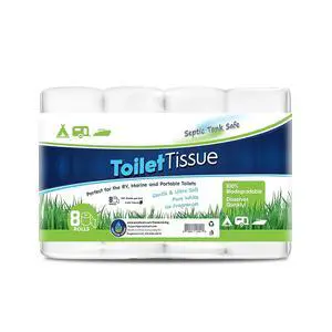 Septic Tank Safe Toilet Tissue for Campers and RVs Biodegradable Marine Toilet Paper for Boats, Fragrance-Free 2-Ply RV Toilet Paper (8 Rolls, 500 Sheets Each) Septic Tank Safe Toilet Tissue for Campers and RVs Biodegradable Marine Toilet Paper for Boats, Fragrance-Free 2-Ply RV Toilet Paper (8 Rolls, 500 Sheets Each)