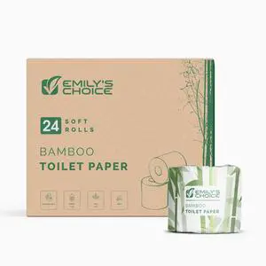 Bamboo Toilet Paper, 24 Soft Rolls, 3-Ply, 200 Sheet per Roll, Tree Free Product, 100% Bamboo Pulp, Soft, TCF Bamboo Toilet Paper, 24 Soft Rolls, 3-Ply, 200 Sheet per Roll, Tree Free Product, 100% Bamboo Pulp, Soft, TCF