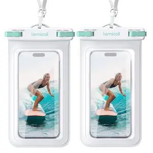 Waterproof Phone Pouch Case Bag for iPhone 17 16 15 14 13 12 11 Pro Max Plus XS, Swimming Equipment Bags for 4-7inches White & White Waterproof Phone Pouch Case Bag for iPhone 17 16 15 14 13 12 11 Pro Max Plus XS, Swimming Equipment Bags for 4-7inches White & White