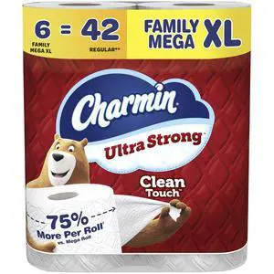 Ultra Strong Clean Touch Toilet Paper, 6 Family Mega XL Rolls = 42 Regular Rolls Ultra Strong Clean Touch Toilet Paper, 6 Family Mega XL Rolls = 42 Regular Rolls