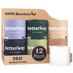 Bamboo Toilet Paper 3 Ply - Sustainable Toilet Tissue - 12 Long-Lasting Rolls & 360 Sheets Per Roll - Septic Safe - Organic, Plastic & PFAS Free - FSC Certified Bamboo Toilet Paper 3 Ply - Sustainable Toilet Tissue - 12 Long-Lasting Rolls & 360 Sheets Per Roll - Septic Safe - Organic, Plastic & PFAS Free - FSC Certified