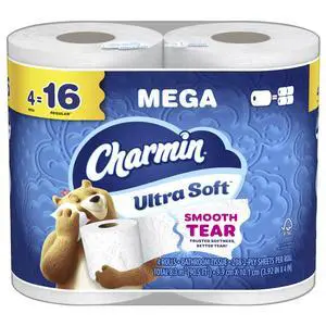 Ultra Soft Toilet Paper, 4 Mega Rolls = 16 Regular Rolls Ultra Soft Toilet Paper, 4 Mega Rolls = 16 Regular Rolls