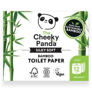 Bamboo Toilet Paper Bulk | 12 Family Sized Rolls with 360 Soft Sheets Each (4320 Sheets) | Super Strong 3 Ply Biodegradable Toilet Paper Bamboo Toilet Paper Bulk | 12 Family Sized Rolls with 360 Soft Sheets Each (4320 Sheets) | Super Strong 3 Ply Biodegradable Toilet Paper