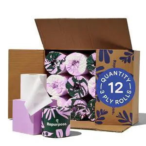100% Bamboo Toilet Paper, 3-Ply, Tree-Free, Plastic-Free, FSC Certified, Septic Safe, Fast Dissolving, RV-Friendly, 12 Rolls (300 Sheets/Roll), No Fragrance/Dyes 100% Bamboo Toilet Paper, 3-Ply, Tree-Free, Plastic-Free, FSC Certified, Septic Safe, Fast Dissolving, RV-Friendly, 12 Rolls (300 Sheets/Roll), No Fragrance/Dyes
