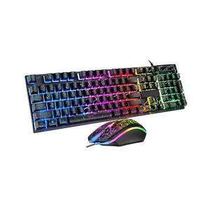 Wired Crack Game Keyboard and Mouse Set with Mechanical Feel, Illuminated Letter Perforated Rainbow LED Mouse and Keyboard104 Keys Numeric Keypad, LED Indicators, for Office,Gaming Wired Crack Game Keyboard and Mouse Set with Mechanical Feel, Illuminated Letter Perforated Rainbow LED Mouse and Keyboard104 Keys Numeric Keypad, LED Indicators, for Office,Gaming