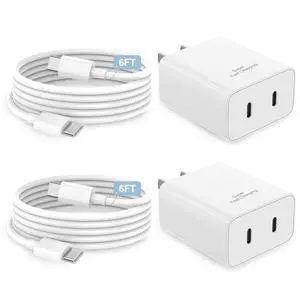 Charger Fast Charging, 45W Dual USB C Android Phone Charger Block with 6FT Long Type C Cable Cord for Apple iPhone 17/Pro/Pro Max/Air/16/15 Plus/iPad/S26 Ultra/S25/S24/S23/S22(White) Charger Fast Charging, 45W Dual USB C Android Phone Charger Block with 6FT Long Type C Cable Cord for Apple iPhone 17/Pro/Pro Max/Air/16/15 Plus/iPad/S26 Ultra/S25/S24/S23/S22(White)