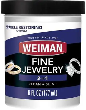 Fine Jewelry Cleaner Liquid with Cleaning Brush Restores Shine & Brilliance to Gold, Platinum, Precious Gemstones & Diamond Jewelry, 6 Oz Fine Jewelry Cleaner Liquid with Cleaning Brush Restores Shine & Brilliance to Gold, Platinum, Precious Gemstones & Diamond Jewelry, 6 Oz
