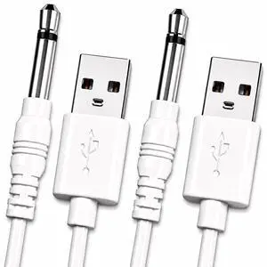 (2 Pack) Massager Charger Fast Charging USB Cable | 2.5mm DC Charger Cord (2 Pack) Massager Charger Fast Charging USB Cable | 2.5mm DC Charger Cord