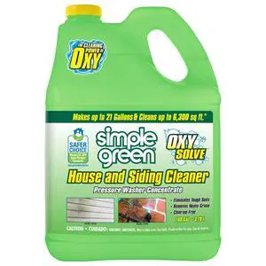 Oxy Solve House and Siding Pressure Washer Cleaner - Removes Stains from Mold & Mildew on Vinyl, Aluminum, Wood, Brick, Stucco - Concentrate 1 Gal. Oxy Solve House and Siding Pressure Washer Cleaner - Removes Stains from Mold & Mildew on Vinyl, Aluminum, Wood, Brick, Stucco - Concentrate 1 Gal.