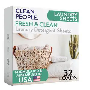 Laundry Detergent Sheets - Laundry Soap - Ultra Concentrated, Recyclable Packaging, Stain Fighting - Fresh Scent, 32 Pack Laundry Detergent Sheets - Laundry Soap - Ultra Concentrated, Recyclable Packaging, Stain Fighting - Fresh Scent, 32 Pack