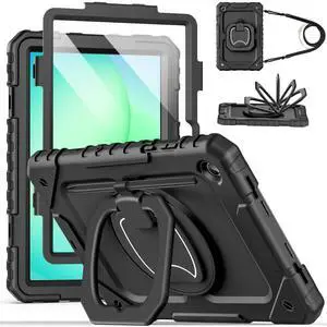 Case for Samsung Galaxy Tab A11 Plus 11 Inch 2026 (SM-X230/X236/X238), Shockproof Case for Tab A11+ with Screen Protector/Rotating Stand/Pen Holder/Shoulder Strap, Black Case for Samsung Galaxy Tab A11 Plus 11 Inch 2026 (SM-X230/X236/X238), Shockproof Case for Tab A11+ with Screen Protector/Rotating Stand/Pen Holder/Shoulder Strap, Black