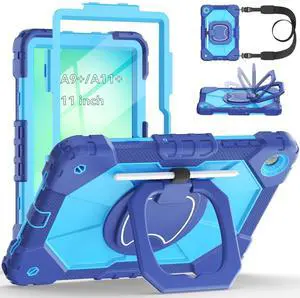 Case for Samsung Galaxy Tab A11+ /A9+ Plus 11'' 2025/2023, Full-Body Drop Protection Samsung A11+/A9 Plus Tablet Case with Screen Protector Rotating Stand Shoulder Strap Pen Holder, Navy Blue Case for Samsung Galaxy Tab A11+ /A9+ Plus 11'' 2025/2023, Full-Body Drop Protection Samsung A11+/A9 Plus Tablet Case with Screen Protector Rotating Stand Shoulder Strap Pen Holder, Navy Blue