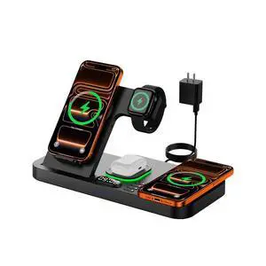 Dual Phone Magnetic Wireless Charging Station for Apple Devices/Apple Ecosystem, 7-Color Auto Light & 12H Clock, Multi-Device Charger for iPhone 17/16/15, for iWatch 11/10/9 & AirPods Pro3(Black) Dual Phone Magnetic Wireless Charging Station for Apple Devices/Apple Ecosystem, 7-Color Auto Light & 12H Clock, Multi-Device Charger for iPhone 17/16/15, for iWatch 11/10/9 & AirPods Pro3(Black)