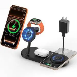 Dual Magnetic Phone Wireless Charger, 30W 4 in 1 Charging Station for Apple Devices, Charging Stand for iPhone 17/16/15/14/13/12 Series, Support for Apple Watch11/10 for AirPods4 Dual Magnetic Phone Wireless Charger, 30W 4 in 1 Charging Station for Apple Devices, Charging Stand for iPhone 17/16/15/14/13/12 Series, Support for Apple Watch11/10 for AirPods4